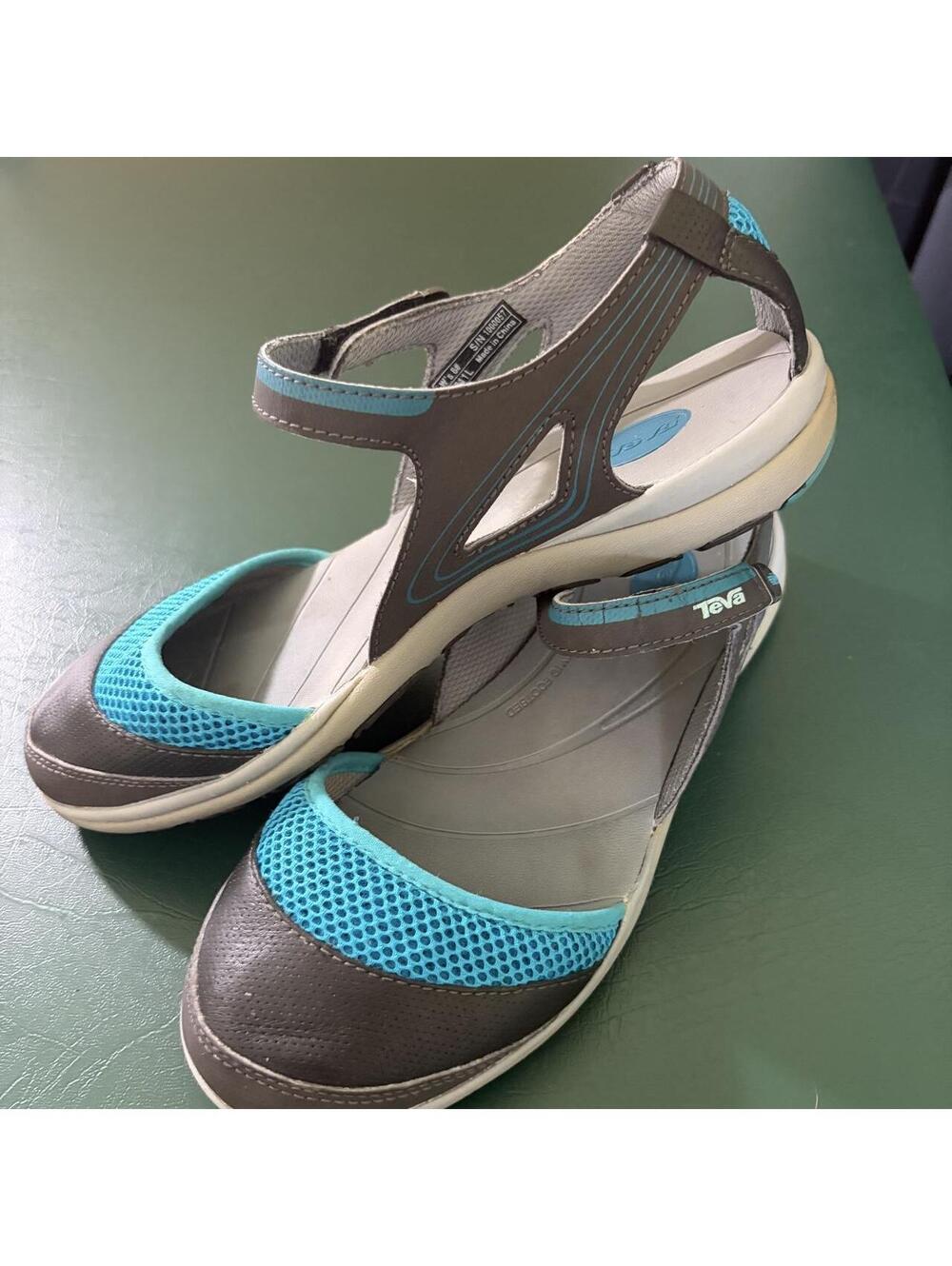 Teva Women's Size 8 Blue & Gray Water shoe with Blue Mesh Panels